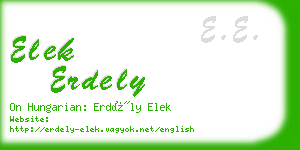 elek erdely business card